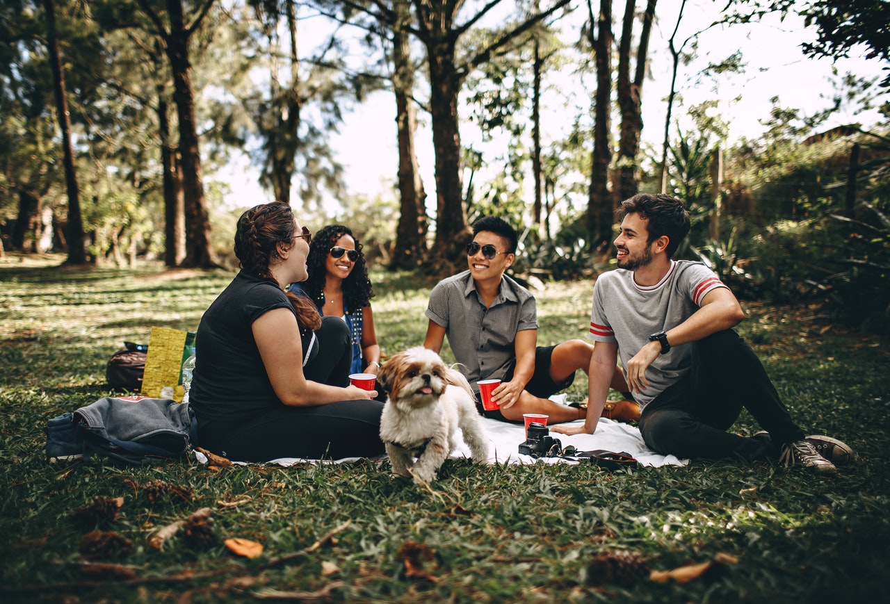 Young adults enjoying themselves in nature